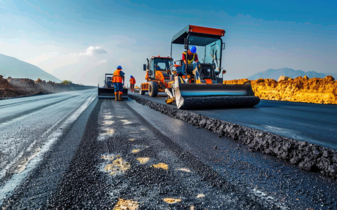 Proces budowy drogi asfaltowej